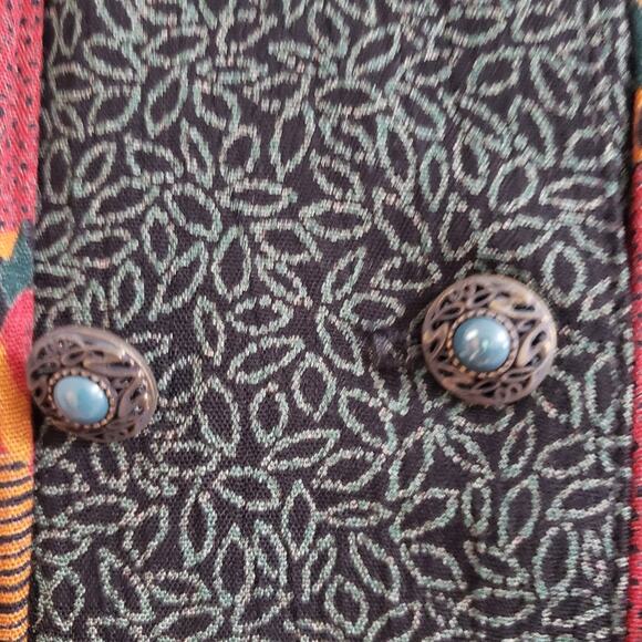 Marsha Brander for Componix Aztec Print Long Sleeve Button Placket Blouse 12 - Picture 7 of 11